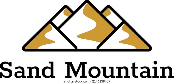 Diseño del logo del desierto que muestra una montaña de arena