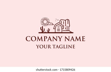 Logotipo del desierto icónico vectorial simple