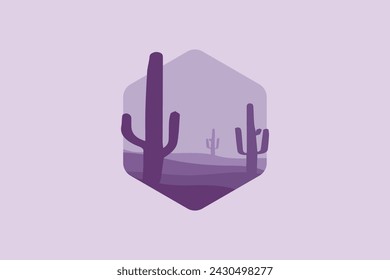 Plantilla de diseño de ilustración de logotipo del desierto