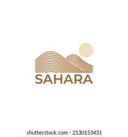 Desert logo line art vector template