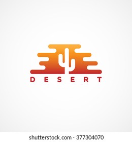 Desert logo template design. Vector illustration.