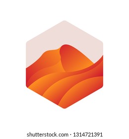 Desert Logo Template. Desert Logotype Isolated. Desert Vector Illustration.