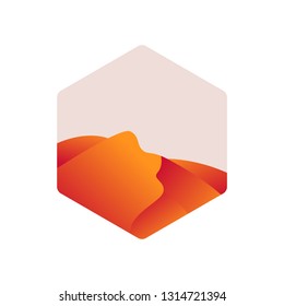 Desert Logo Template. Desert Logotype Isolated. Desert Vector Illustration.