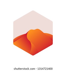 Desert Logo Template. Desert Logotype Isolated. Desert Vector Illustration.