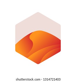 Desert Logo Template. Desert Logotype Isolated. Desert Vector Illustration.