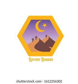 Desert Logo Template. Desert Logotype Isolated. Desert Vector Illustration.. symbol icon.