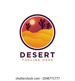 Desert Logo Template. Desert Logotype Isolated. Desert Vector Illustration.
