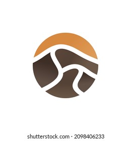 Desert Logo Template. Desert Logotype Isolated. Desert Vector Illustration.
