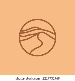 Wüstenlogos-Vorlage Wüstenlogotyp einzeln auf Wüste