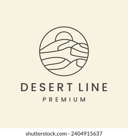 Diseño de ilustración vectorial de la plantilla del logotipo del desierto