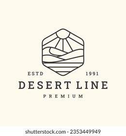 Desert logo vector icon illustration hipster vintage retro