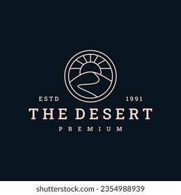 Desert logo vector icon illustration hipster vintage retro