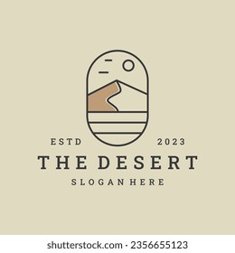 Desert logo vector icon illustration hipster vintage retro