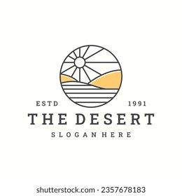 Desert logo vector icon illustration hipster vintage retro