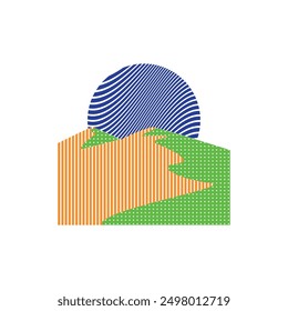 desert logo vector icon illustration design