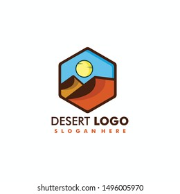Ilustración vectorial del logotipo del desierto, símbolo del desierto icónico