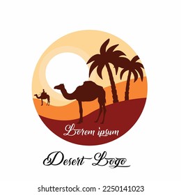 Desert logo vector
isolated with white background . all layers are single for any customization vector illustration .