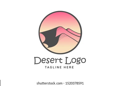 desert logo vector template in gradient color