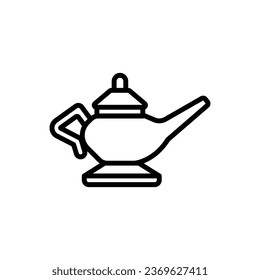 Desert Magic Lamp Outline Icon Vector Illustration