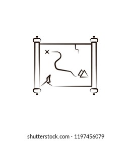 desert map, treasure icon. Element of desert icon for mobile concept and web apps. Hand draw desert map, treasure icon can be used for web and mobile