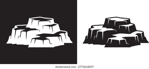 Desert Mesa Rock Formation Vector: Canyon Plateau Silhouette for Wild West Adventure and Nature Branding