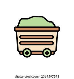 Desert Mine Cart Icon Vector Illustration