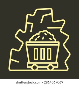 Desert Mine trendy golden vector illustration in flat style beautiful background.eps