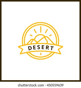 Desert minimal clean vector logo. Nature clean icon. 