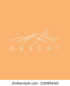 Desert with minimalist line design
