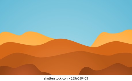 Desert. Minimalistic landscape. Gradient waves