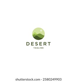 Desert mountain logo icon design template flat vector