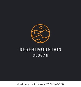 Desert mountain logo icon flat design template 