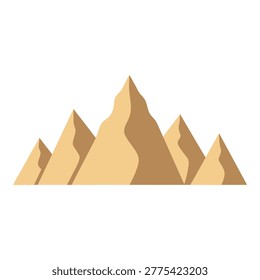 Desert mountain range landscape with sandy brown peaks and hills icon