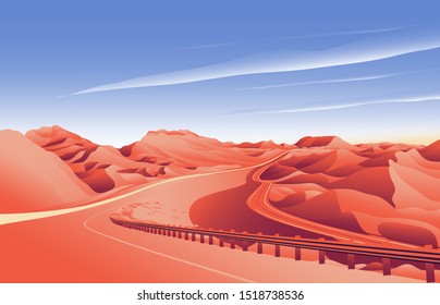 desert mountain road landscape background