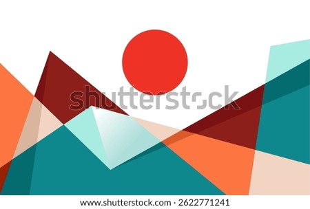 desert or mountain and sun geometric background vector