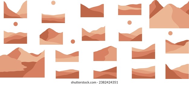 Desert and Mountain Terrain Landscape Illustration 2
