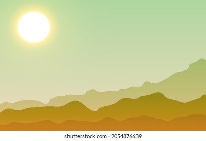 desert with mountains silhouette vector illustration
