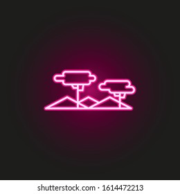 desert neon style icon. Simple thin line, outline vector of landspace icons for ui and ux, website or mobile application