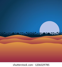 desert night manger scene background