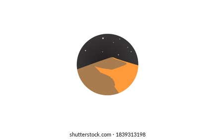 Desert night modern logo vector  illustration design