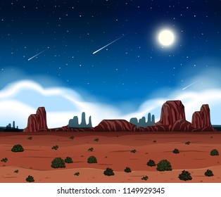 Desert at night scene