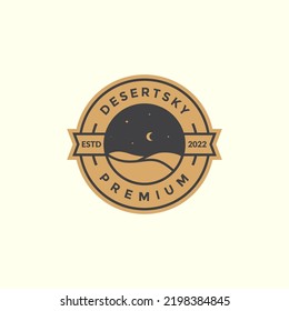 Desert And Night Sky Space Logo Badge