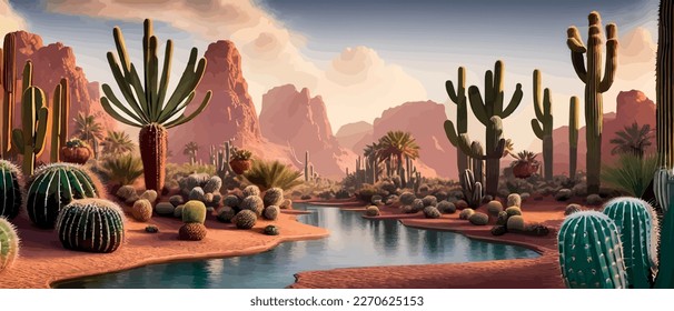 A desert oasis and