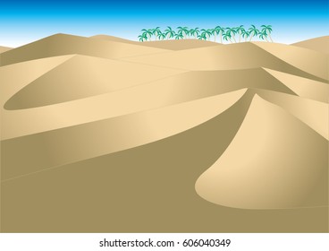 Desert and Oasis / Vector image C-type