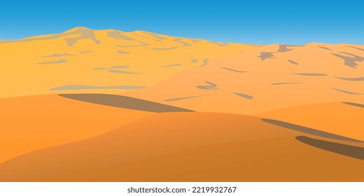 Desert on a sunny day with blue sky