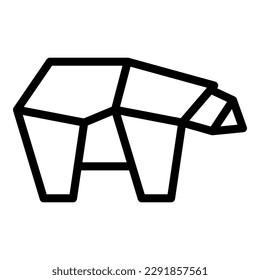 Desert origami animal icon outline vector. Geometrical polygon. Art folded