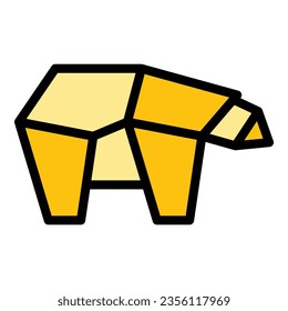 Desert origami animal icon outline vector. Geometrical polygon. Art folded color flat