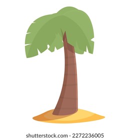 Desert palm tree icon cartoon vector. Africa camp. Cute ancient