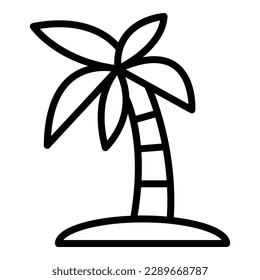 Vector de contorno del icono de la palmera del desierto. Camello árabe. Campo árabe