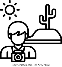 Desert Photographer icon line vector illustration